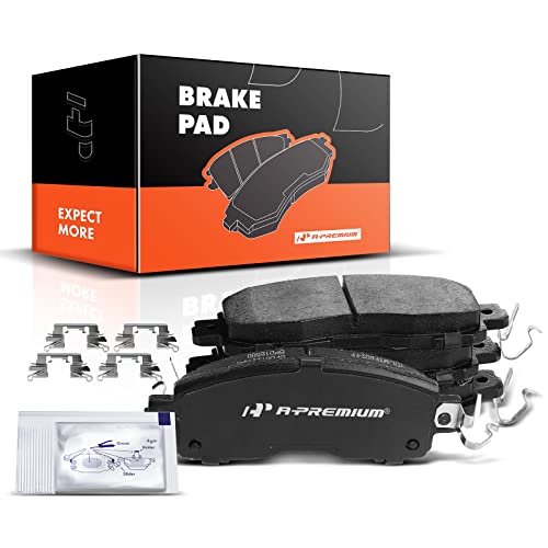 A-Premium Front Ceramic Disc Brake Pads Set Compatible with Select Nissan Models - Altima 2013-2020, LEAF 2014-2017, with Hardware, 4 Pcs - Image 1