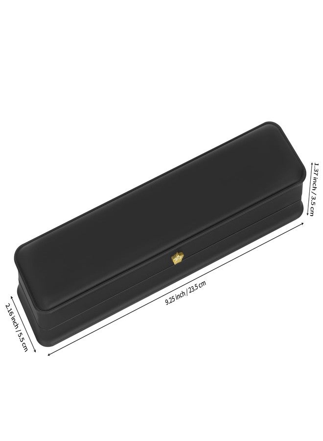KUKUVR Necklace Bracelet Gift Box, Premium PU Leather Jewellry Long Chain Holder Case for Wedding Engagement Birthday Anniversary Ceremony, Necklace Storage Display boxes for Women Girl (Black) - Image 4