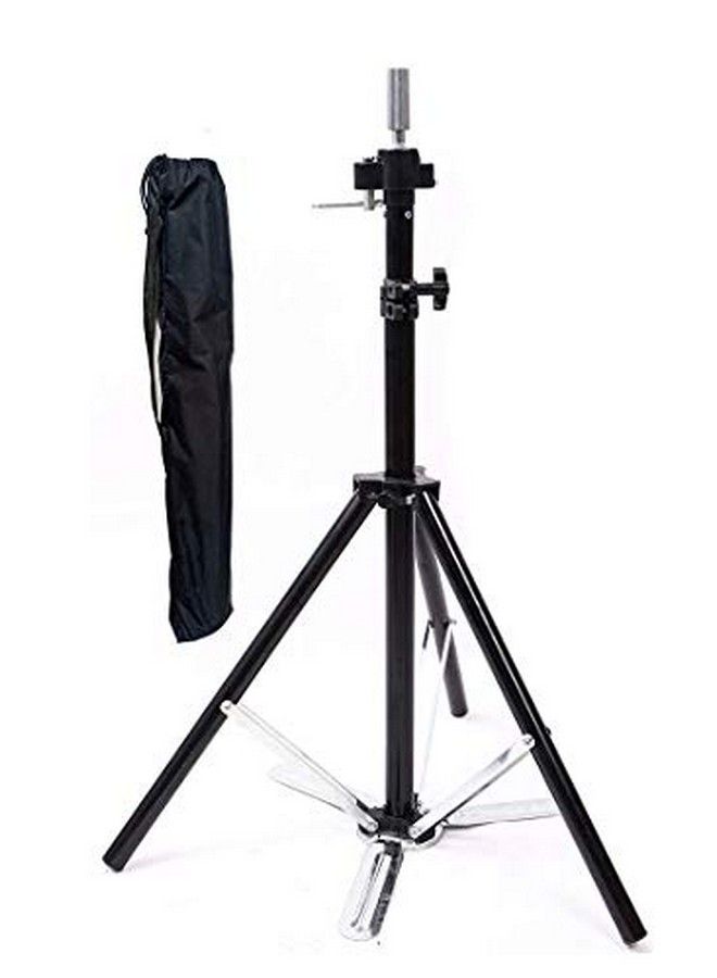 Foreign Holics Wig Stand Tripod Mannequin Head Adjustable Black Manikin Stand With Foot Pedal Duty Heavy Stable Canvas Block Head Holder For Wigs Salonshairdressingcosmetologist (Wig Head Stands) - Image 1