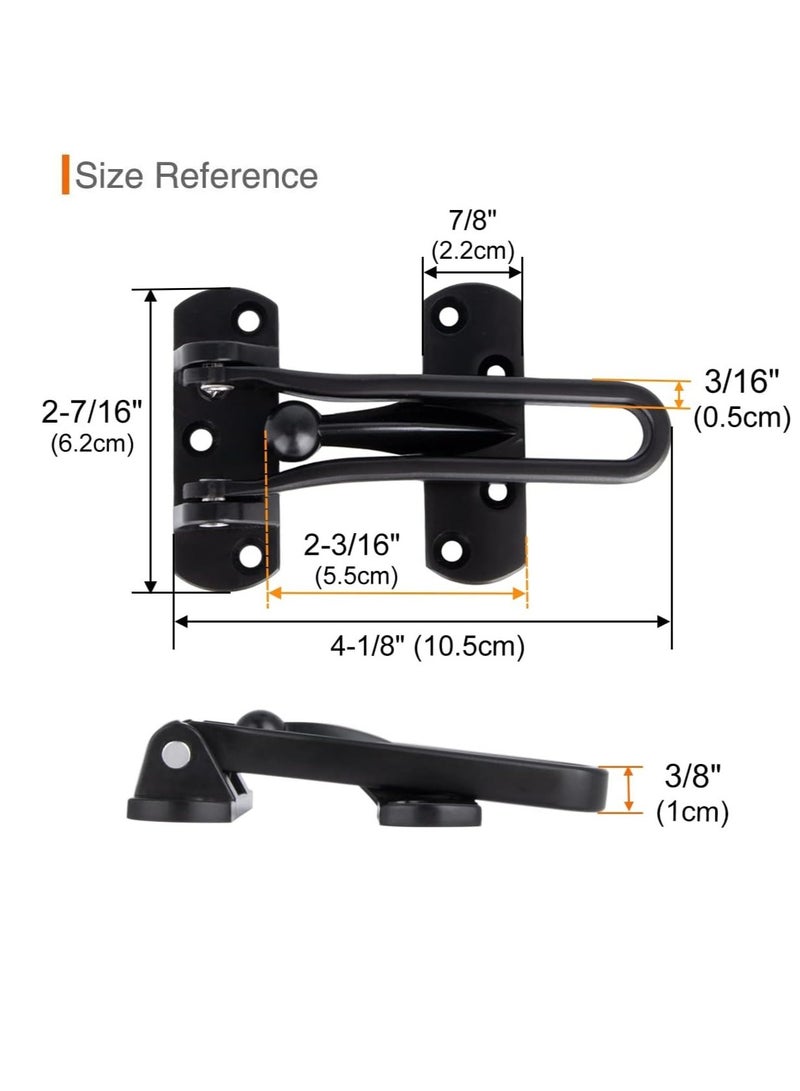 1pc Door Lock Latch, Home Security Door Lock, Door Locks for Kids Safety, Hotel Door Lock, Door Reinforcement Lock, Swing Bar Door Lock, Child Proof Door Lock, Door Guard for Front Door ( Black) - Image 2