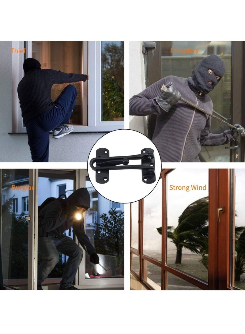 1pc Door Lock Latch, Home Security Door Lock, Door Locks for Kids Safety, Hotel Door Lock, Door Reinforcement Lock, Swing Bar Door Lock, Child Proof Door Lock, Door Guard for Front Door ( Black) - Image 4