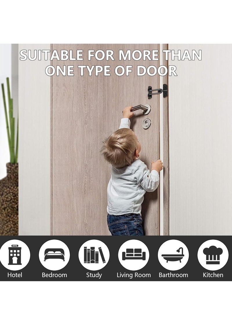 1pc Door Lock Latch, Home Security Door Lock, Door Locks for Kids Safety, Hotel Door Lock, Door Reinforcement Lock, Swing Bar Door Lock, Child Proof Door Lock, Door Guard for Front Door ( Black) - Image 5