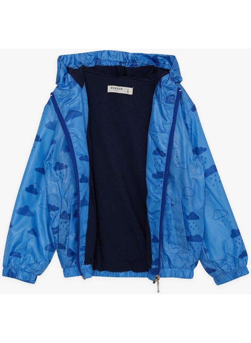 Breeze Girls & Boys Boy's Raincoat Cloud Patterned 1-5 Years, Blue  - Image 2