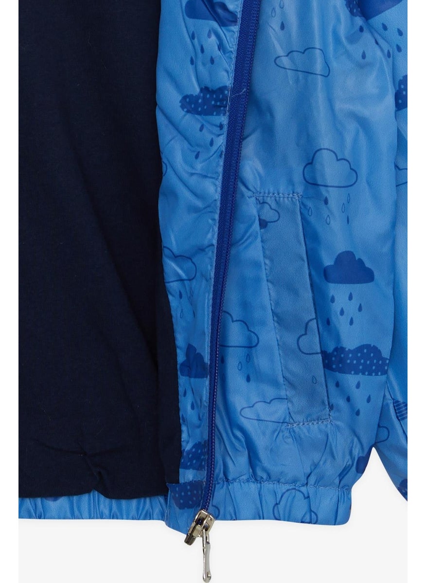 Breeze Girls & Boys Boy's Raincoat Cloud Patterned 1-5 Years, Blue  - Image 3