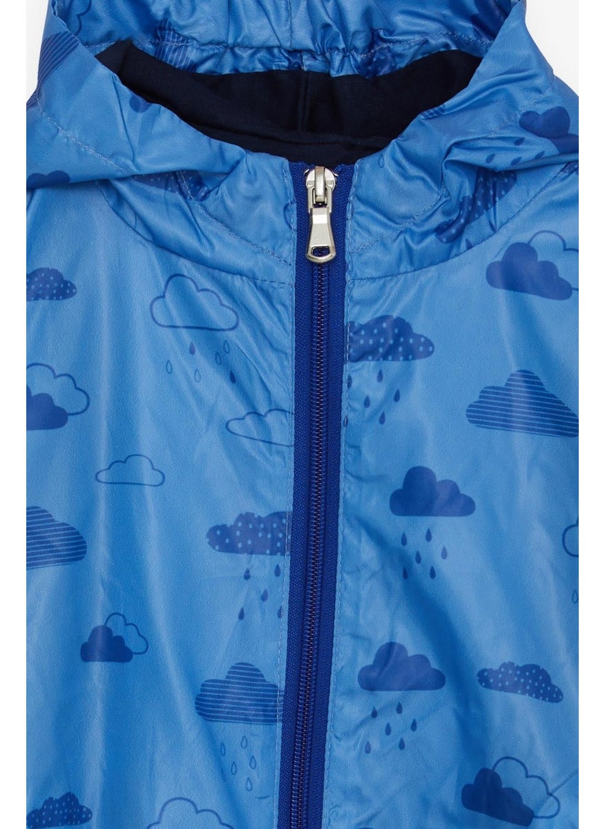 Breeze Girls & Boys Boy's Raincoat Cloud Patterned 1-5 Years, Blue  - Image 5