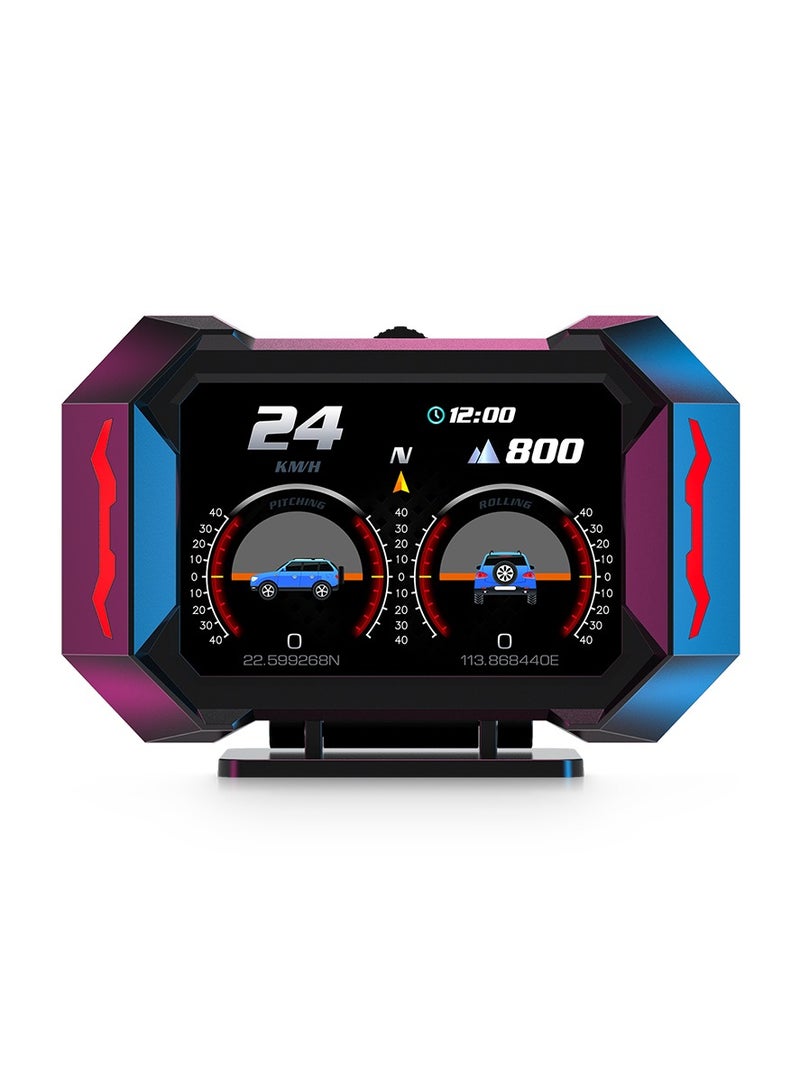 OTP-P25 OBD2 Car HUD Head Up Display Display Tachometer Multi-Function Digital OBDII GPS Speedometer Car Speed MPH Altitude Driving Direction Slope Meter Universal All - Image 1