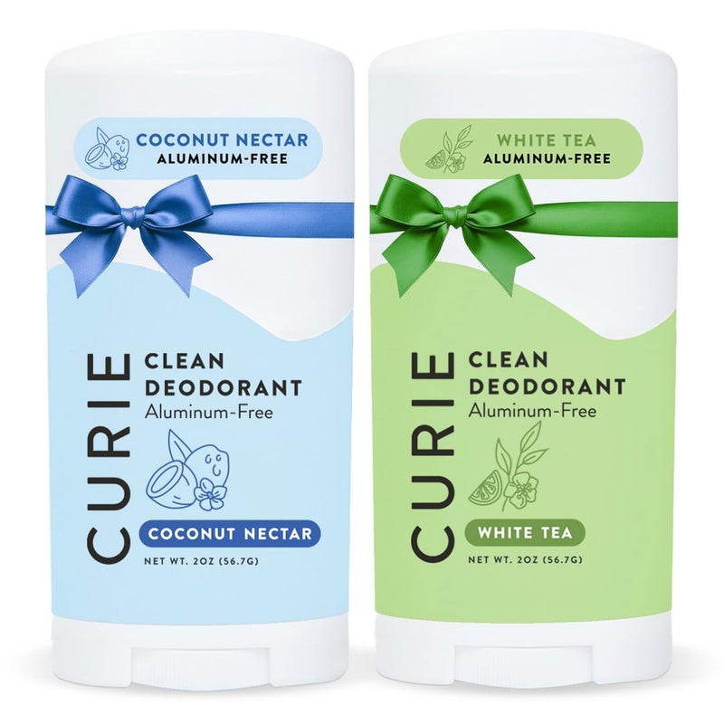 Curie Aluminum Free Deodorant - Coconut Nectar + White Tea - Natural Deodorant, Paraben Free, Cruelty Free, Non-Toxic, Vegan (2pk) - Image 1