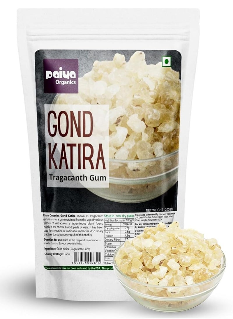 Paiya Organics Gond Katira Edible Gum Tragacanth Gum Gond for Laddu Summer Cooling and Falooda Summer Drinks 200g  - Image 1