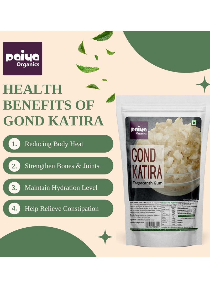 Paiya Organics Gond Katira Edible Gum Tragacanth Gum Gond for Laddu Summer Cooling and Falooda Summer Drinks 200g  - Image 3