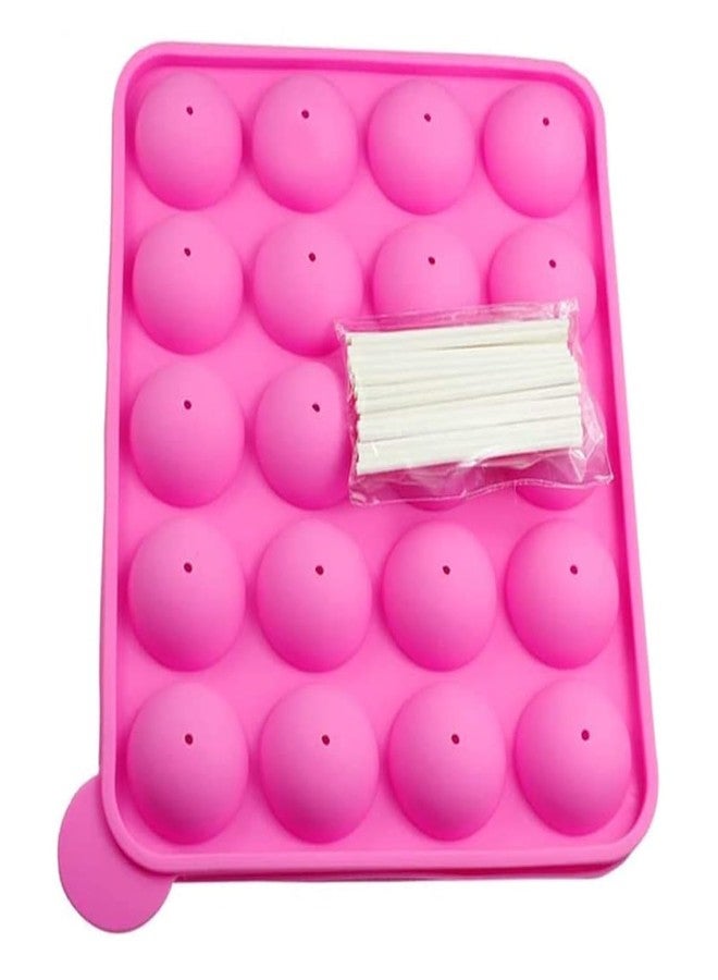 Grizzly® Silicone Cake Mould 20 Cavity Half Circle Mould Party Cupcake Baking Mould Cake Pop Stick Mould, Best Pies with Stick - Image 1