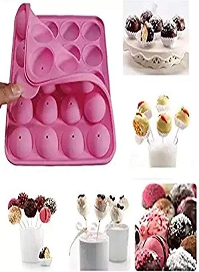 Grizzly® Silicone Cake Mould 20 Cavity Half Circle Mould Party Cupcake Baking Mould Cake Pop Stick Mould, Best Pies with Stick - Image 3