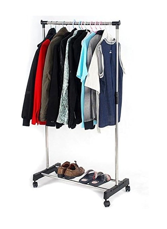 FUMES - Heavy-Duty Portable and Adjustable Single-Rod Garment Rack with Wheels - Image 1