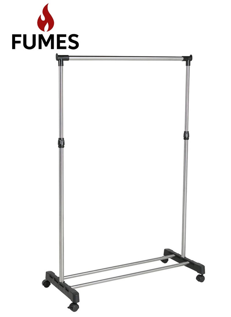 FUMES - Heavy-Duty Portable and Adjustable Single-Rod Garment Rack with Wheels - Image 1