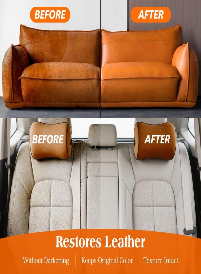 LISRUX Leather Cleaner and Conditioner Kit-2×18oz Leather Care For Car Seats, Furniture, Couches, Shoes & Boots, Restores & Protects All Leather For Natural, Synthetic, Faux, Pleather, pH-Balanced - Image 2