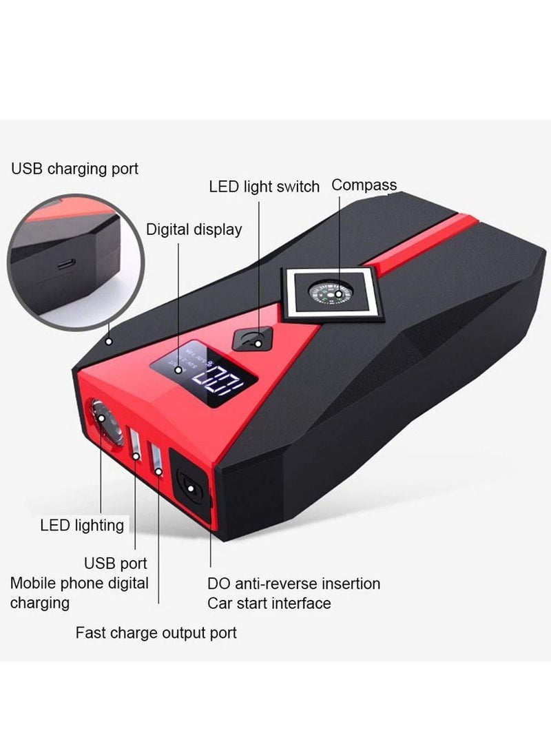 THUNDER - Multi-function 12000 mAh Car Battery Booster Jump Starter UltraSafe Portable Emergency Lithium Jump Starter Power Bank-800A / 12V/YJ-013 - Image 1