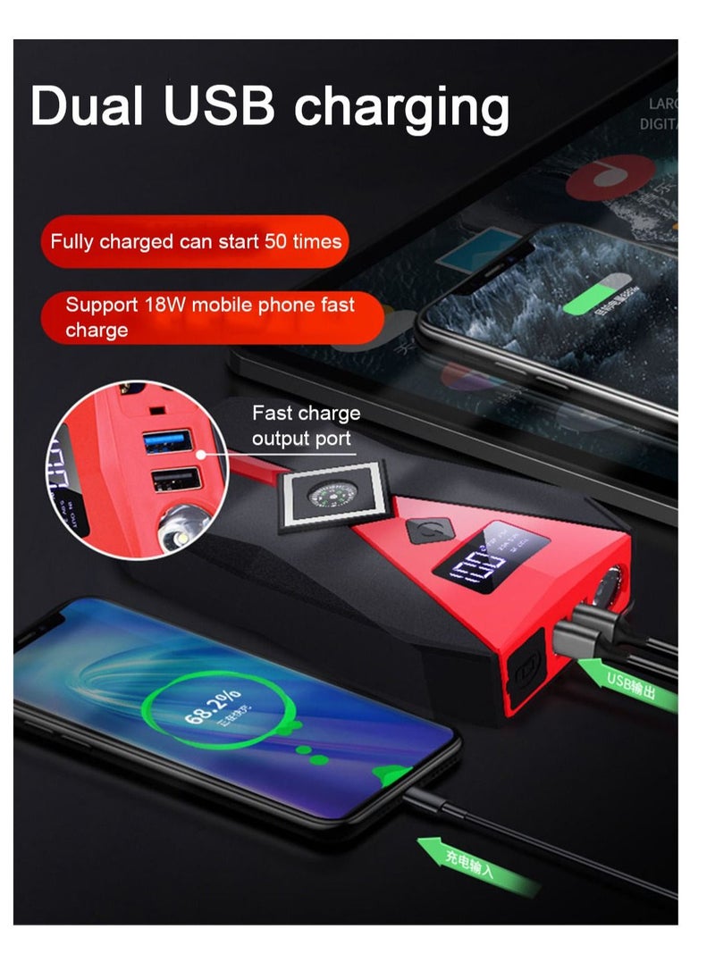 THUNDER - Multi-function 12000 mAh Car Battery Booster Jump Starter UltraSafe Portable Emergency Lithium Jump Starter Power Bank-800A / 12V/YJ-013 - Image 1