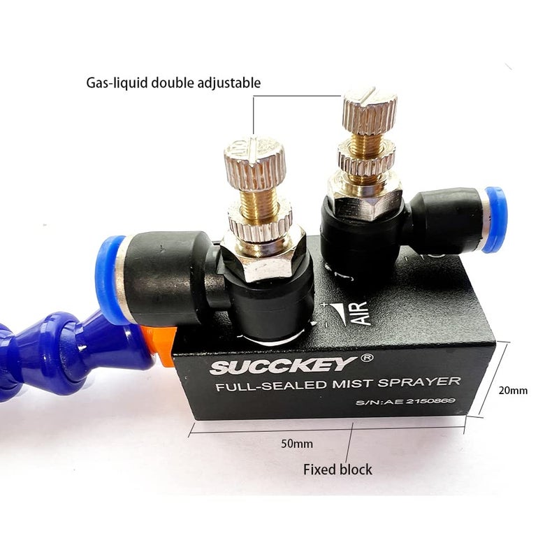 BACHIN Mist Coolant Lubrication Spray System for Milling Machine, CNC Lubrication Spray Pump Mini Mill for Metal Nozzle Lathe Hose Keep Cutting Tools Cool - Image 5