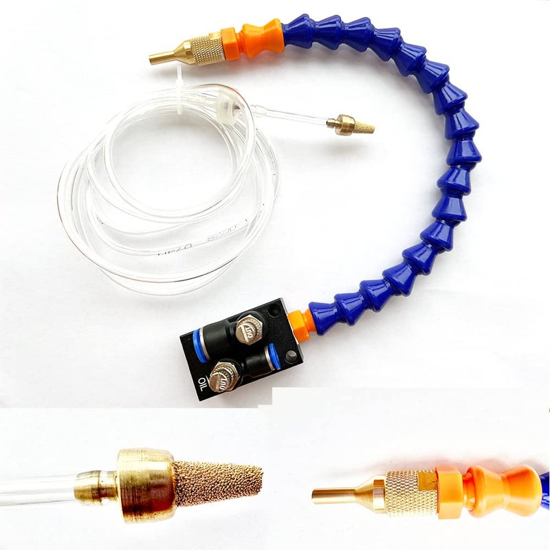 BACHIN Mist Coolant Lubrication Spray System for Milling Machine, CNC Lubrication Spray Pump Mini Mill for Metal Nozzle Lathe Hose Keep Cutting Tools Cool - Image 3