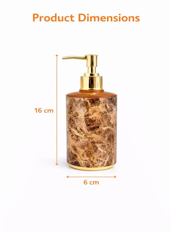 LAGET® Liquid Soap Dispenser 300ml | Handwash Bottle for Bathroom & Kitchen | Sanitizer, Lotion & Shampoo Dispenser | Pack of 2 Brown Marble Ptint - Image 4