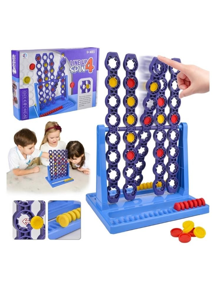 Premium Line Up Spin 4 Game – Interactive Four in a Row Family Board Game for Kids - Image 1