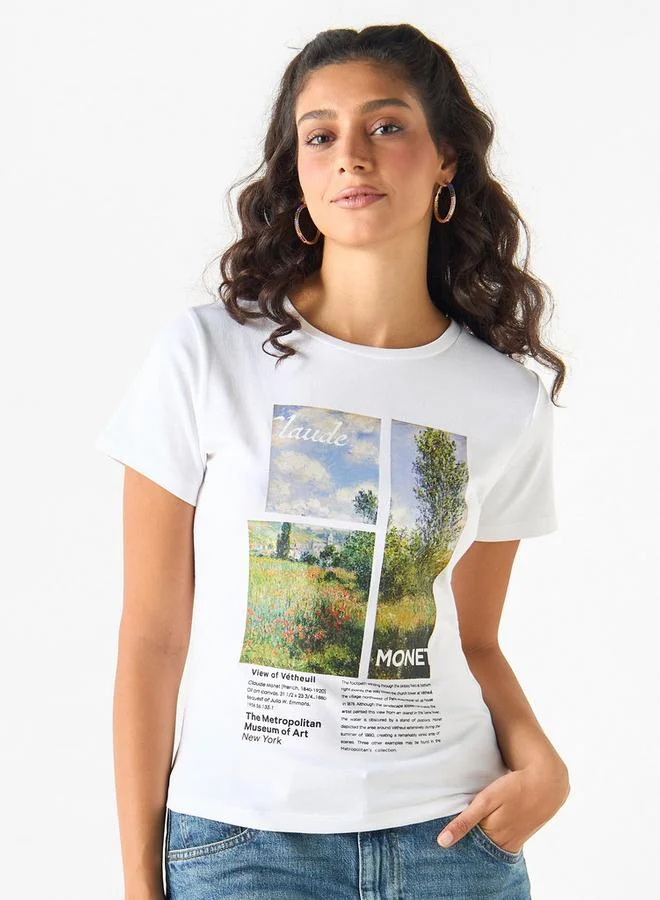 SP Characters The Metropolitan Museum of Art Print T-shirt with Short Sleeves and Crew Neck