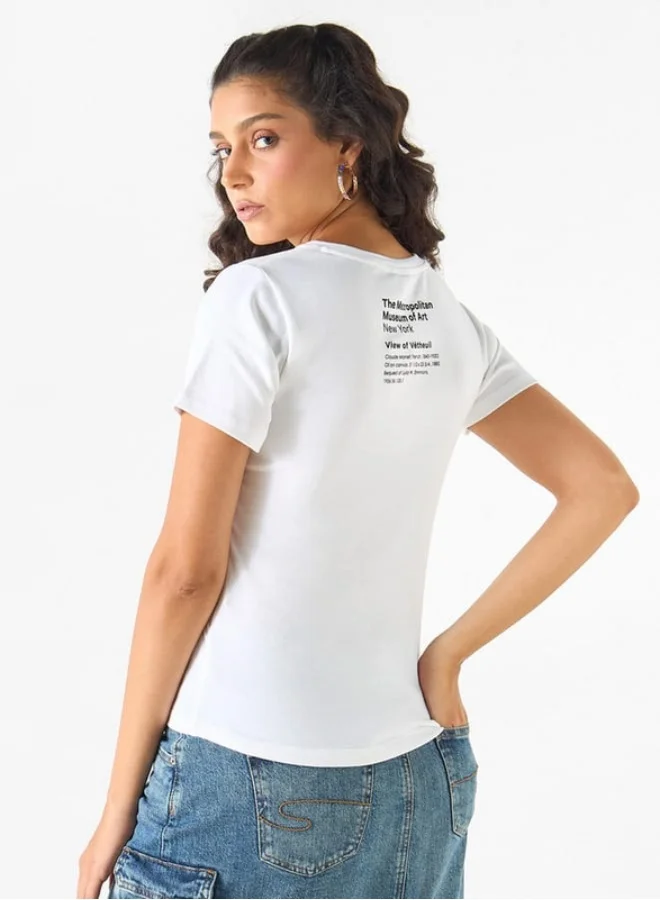 SP Characters The Metropolitan Museum of Art Print T-shirt with Short Sleeves and Crew Neck