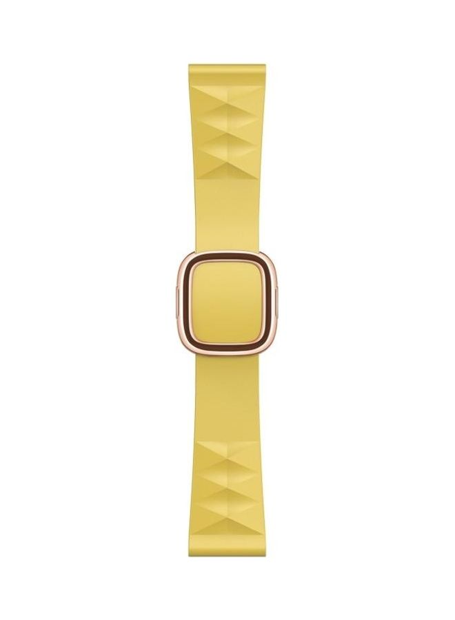 NIBEMINENT Modern Style Silicone Replacement Strap Watchband for Apple Watch Series 7/6/SE/5/4/3/2/1 42/44/45mm Yellow - Image 1