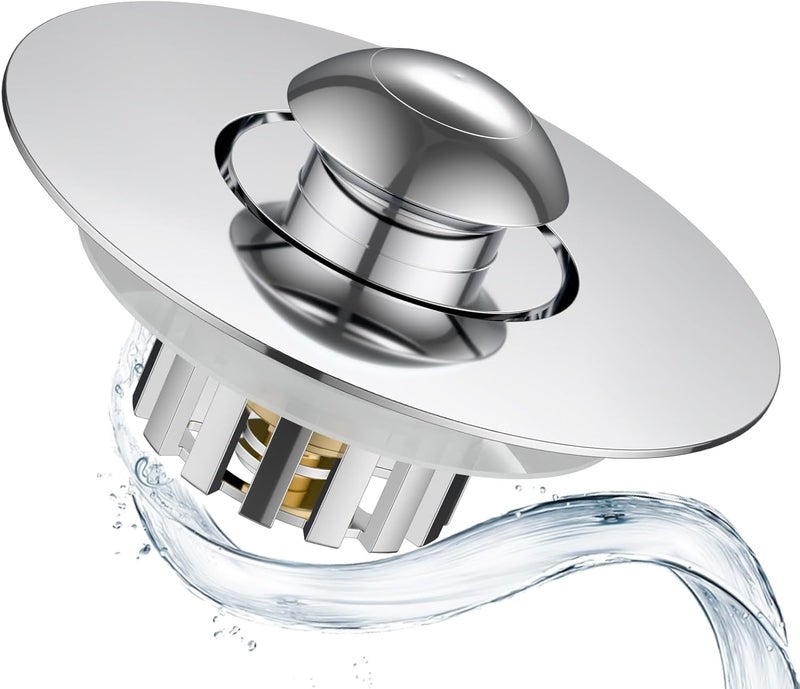AONEZ 3-in-1 Pop Up Tub Drain Plug, Bathtub Drain Stopper, Bathtub Plug Drain Stopper, Tub Stopper, Anti-Clogging, for 1.42"-1.97" Drain HOL - Image 1