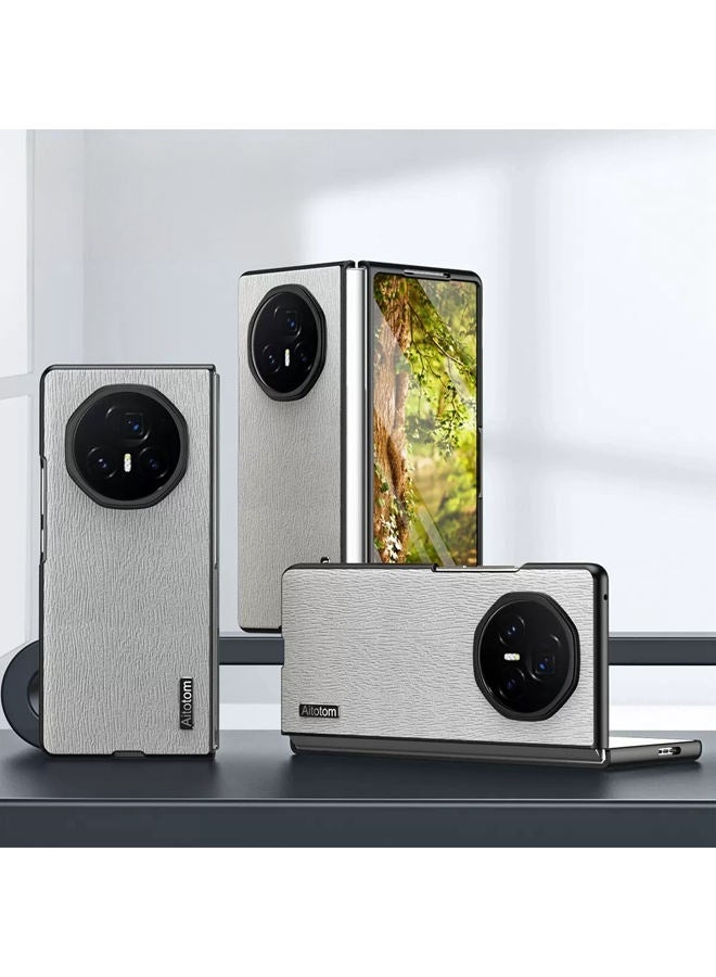 Case for Honor Magic V5, Raised Camera Lens Protection，Premium Tree Texture，Advanced Shockproof Honor Magic V5 Folding Cover，Ultra-Light Thin，Comfortable Touch，Gray - Image 1