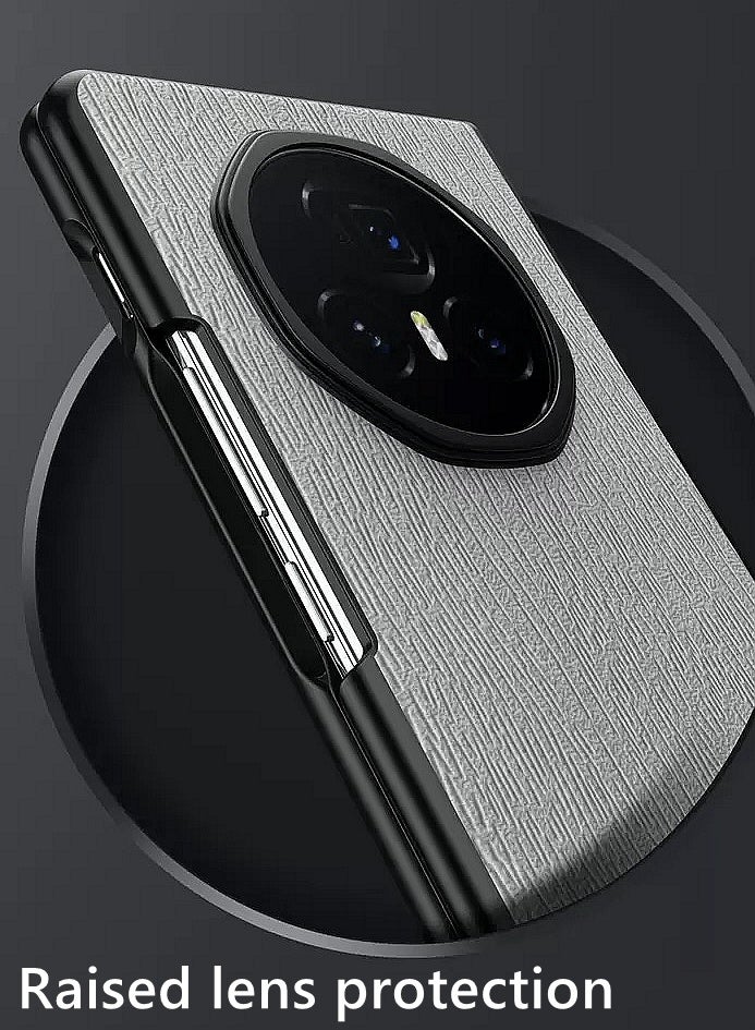 Case for Honor Magic V5, Raised Camera Lens Protection，Premium Tree Texture，Advanced Shockproof Honor Magic V5 Folding Cover，Ultra-Light Thin，Comfortable Touch，Gray - Image 3