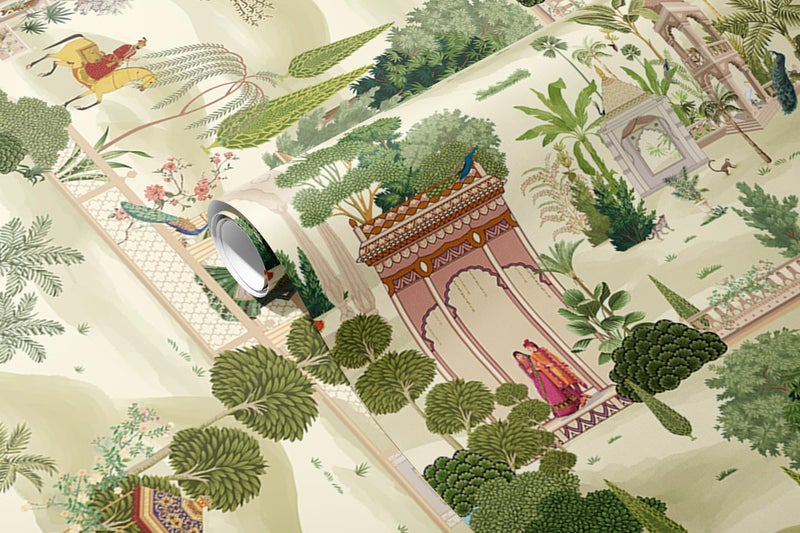 Zeeko Exotic Tropical Green Wall Murals Peel and Stick 59" W x 98" H Botanical Indian Garden Canvas Waterproof Self-Adhesive Removable Wallpaper for Hallway Large Art Wall Decor - Image 4