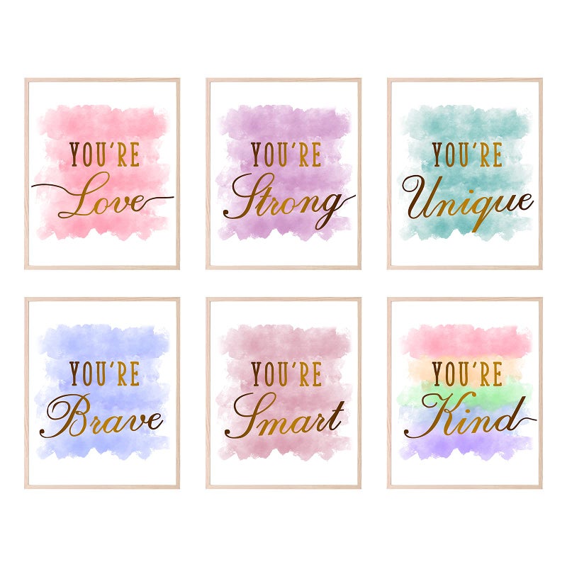 HOMANGA HOMANGA Girls Room Decor Posters Kids Rooms Wall Art Girls Room Wall Decor Posters for Teen Girl Girls Wall Decor Prints for Bedroom Nursery Rooms Playroom Set of 6 8X10 Inch Unframed