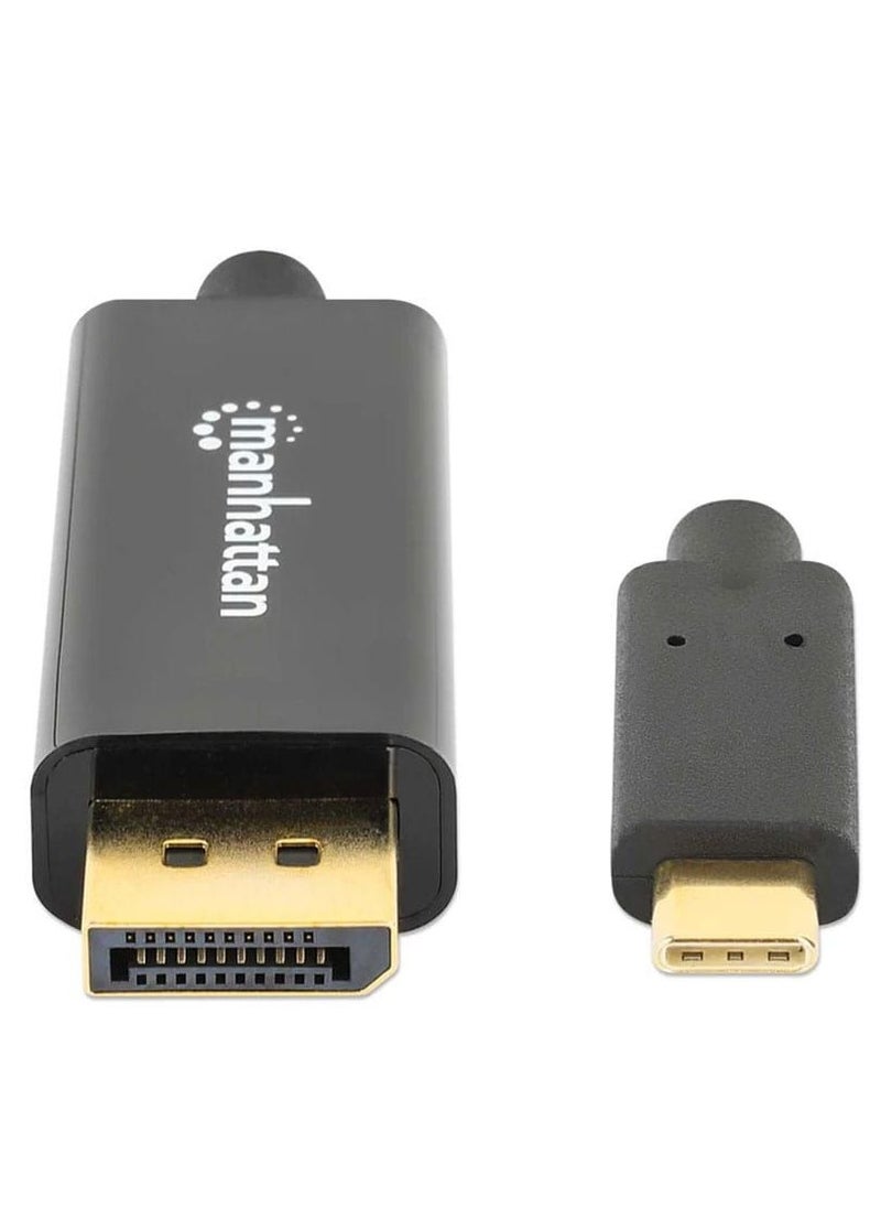 مانهاتن كابل مانهاتن 154260 USB-C إلى DisplayPort وإشارة وضع DP Alt إلى مخرج DP بدقة 4K بمعدل 60 هرتز، بطول 1 متر - أسود  - Image 1
