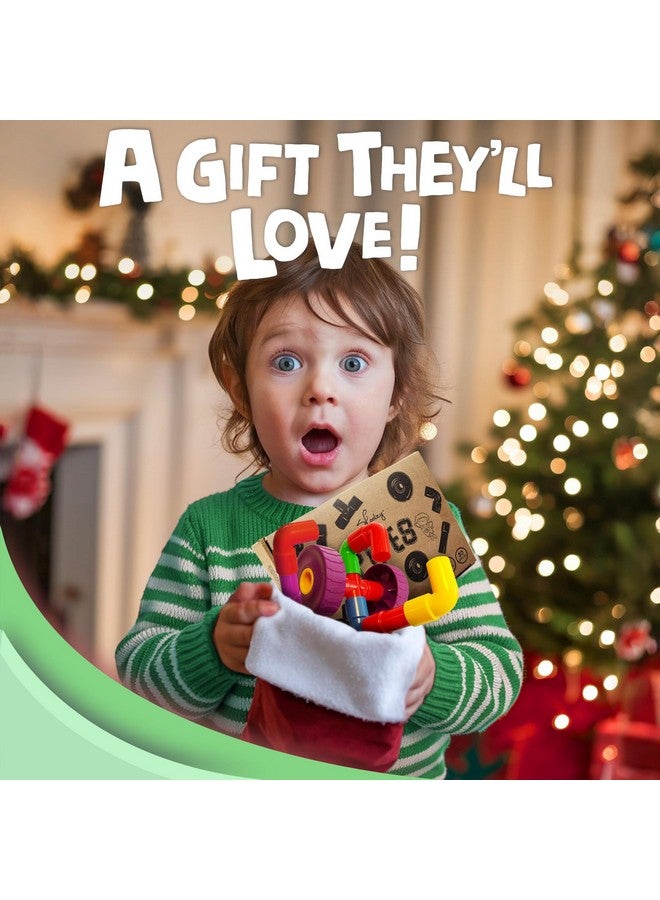 سكولزي مجموعة ألعاب وألعاب تعليمية من 29 قطعة من أنابيب التعلم الجذعية، مكعبات بناء تعليمية للأطفال المصابين باضطراب نقص الانتباه وفرط الحركة والتوحد، تتضمن عجلات وأنابيب ومفاصل وكتاب إلكتروني - Image 1