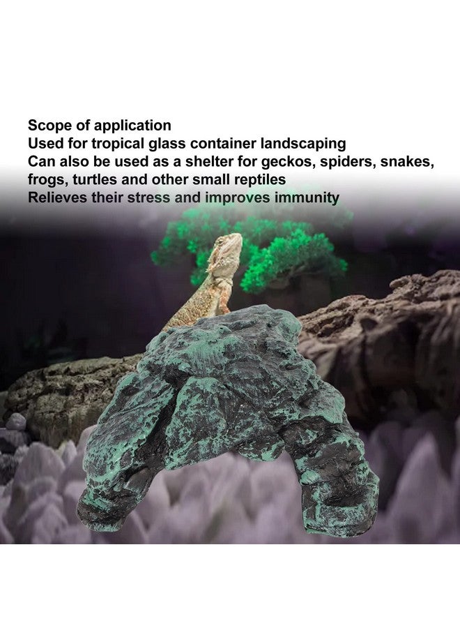 Snake Hide, Reptile Hide Aquarium Cave Resin Reptile Rock Hide Cave Turtle Basking Platform Tortoise Hideout for Gecko Leopard Lizards