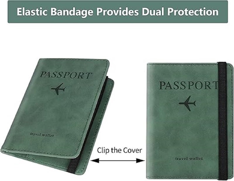 MOHILAA Passport Holder & Cover with Card and Boarding Pass Slots – PU Leather Bi-Fold Travel Wallet Case | RFID Blocking Travel Accessory for Passports, Credit Cards & IDs (Passport-Holder-Green-2) - Image 4