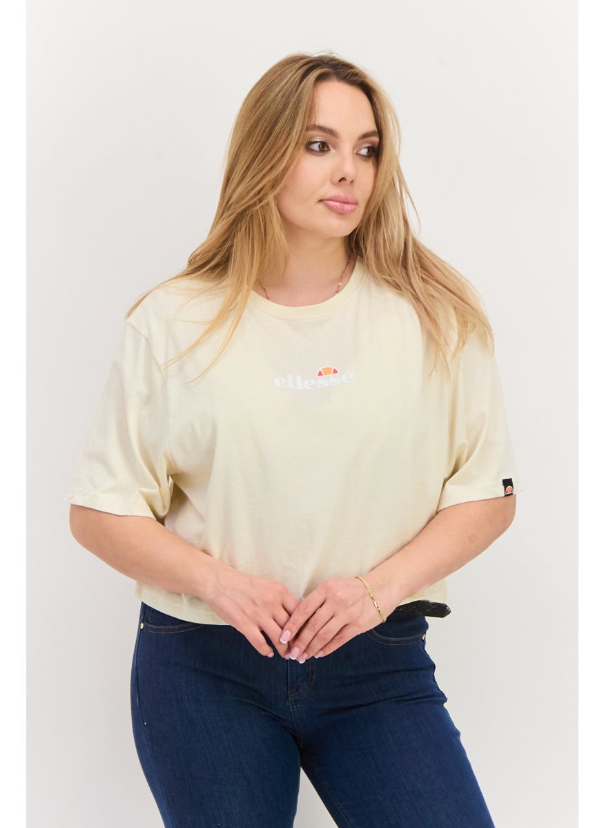 Ellesse Women Sportswear Fit Short Sleeve Outdoor Top, Off-White  - Image 1