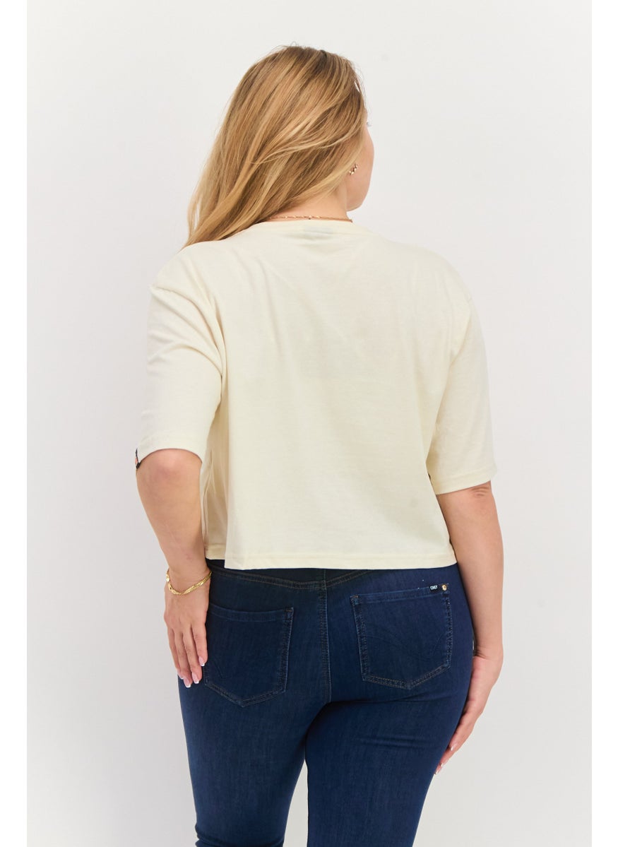 Ellesse Women Sportswear Fit Short Sleeve Outdoor Top, Off-White  - Image 2