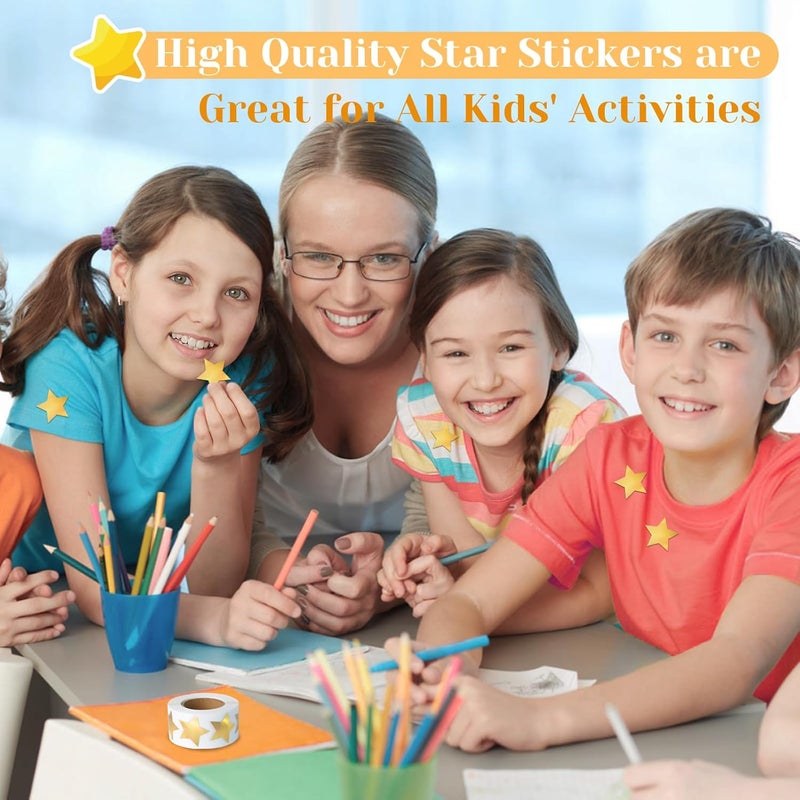 Imeepa 500 PCS Metallic Gold Star Stickers, 1 inch Self Adhesive Metallic Glitter Foil Stickers Sparkly Star Sticker Reward Behavior Chart Labels for Kids Students Teachers Supplies Freeze crack proof - Image 5