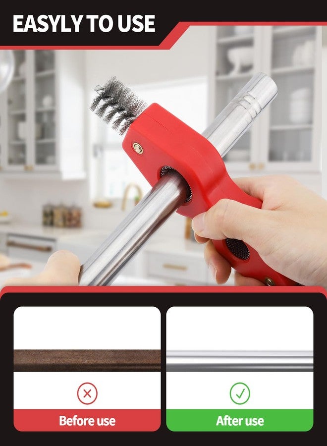 OXDFK 4 PCS 4 in 1 Copper Tubing Brush and Reamer, 1/2 in and 3/4 in Copper Pipe Cleaner, Inner-Outer Reamer Pipes and Pipe Deburring Brush for PVC PPR Brass Aluminum Pipes - Image 5