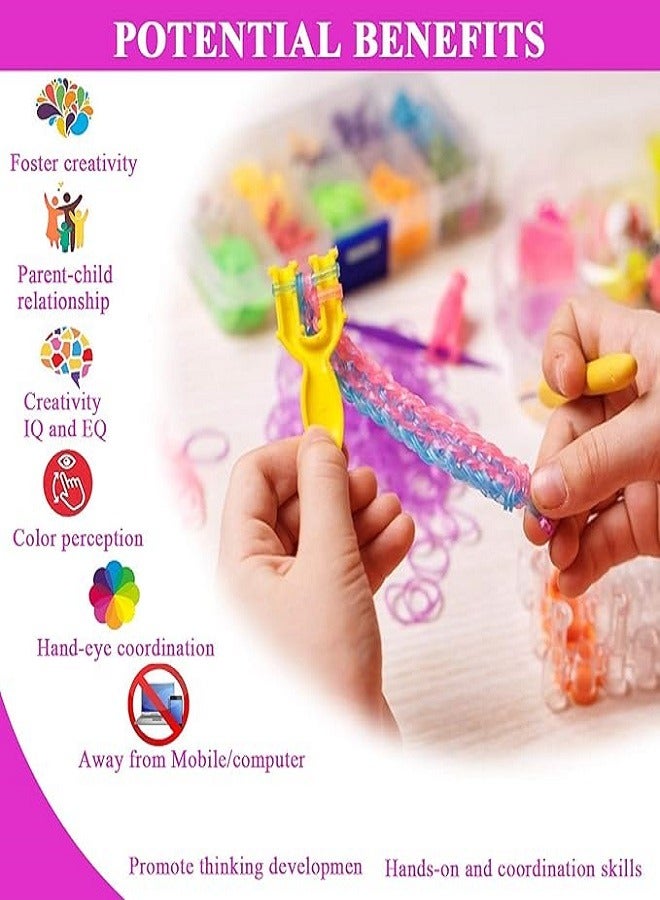 أساور نول للمبتدئين، مجموعة أشرطة مطامطية للنول قابلة لاعادة التعبئة مكون من 600 قطعة، مجموعة أساور نول ملتوية ملونة، مجموعة صنع أساور الصداقة بنفسك لحفلات الأطفال وهدية عيد الميلاد - Image 2