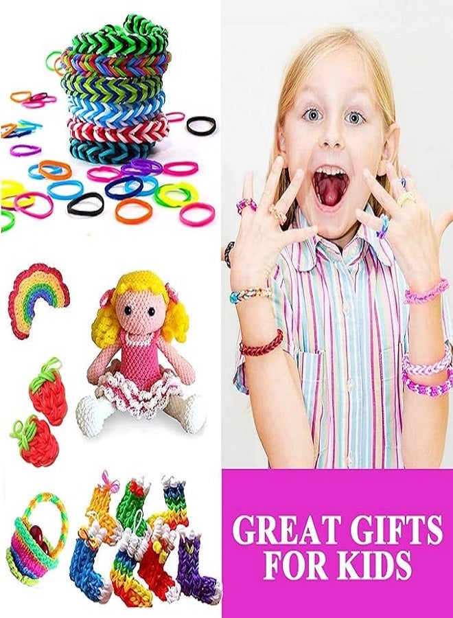 أساور نول للمبتدئين، مجموعة أشرطة مطامطية للنول قابلة لاعادة التعبئة مكون من 600 قطعة، مجموعة أساور نول ملتوية ملونة، مجموعة صنع أساور الصداقة بنفسك لحفلات الأطفال وهدية عيد الميلاد - Image 4