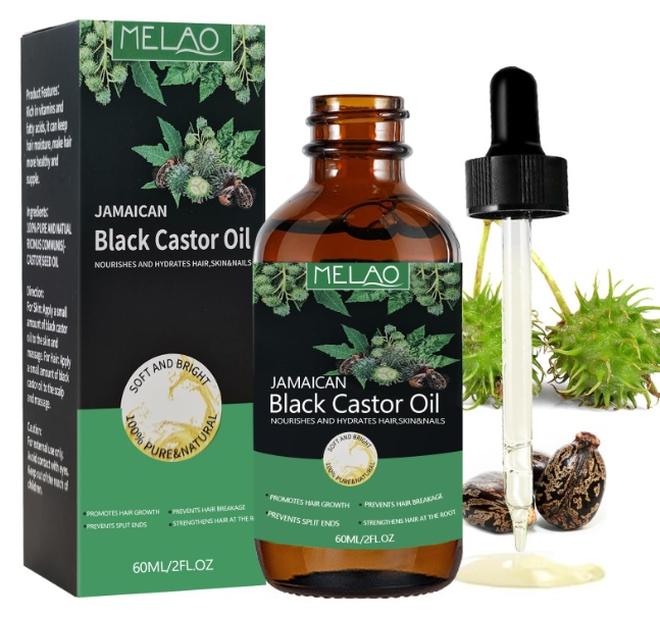 ميلاو زيت الخروع الأسود الجامايكي، 2 أونصة سائلة، زجاجة زجاجية غير مكررة معصورة على البارد، زيت الخروع العضوي النقي بنسبة 100% والمعصور على البارد للشعر والرموش ونمو الحواجب وترطيب فروة الرأس والبشرة والأظافر (60 مل) - Image 1