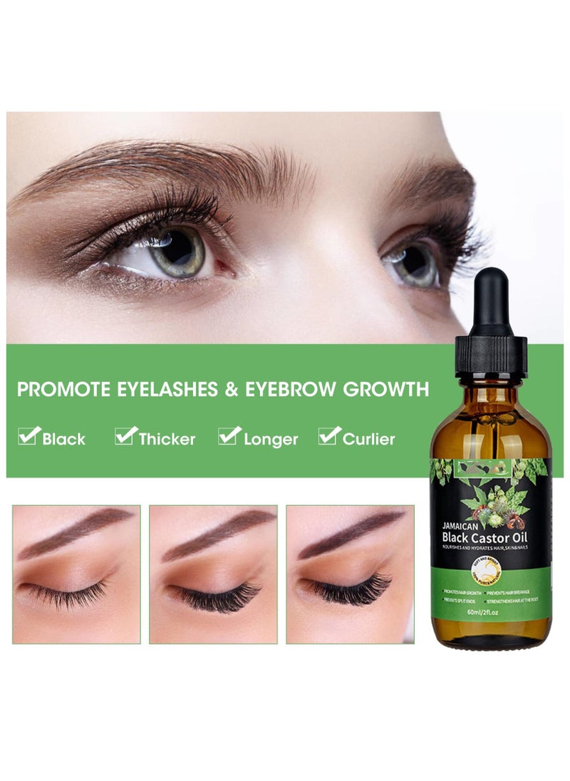 Generic - Jamaican Black Castor Oil, 2 Fl Oz Organic Cold Pressed Unrefined Glass Bottle ,100% Pure Cold Pressed Organic Castor Oil for Hair Eyelashes Eyebrows Growth, Moisturizing Scalp, Skin and Nails(60ML) - Image 1
