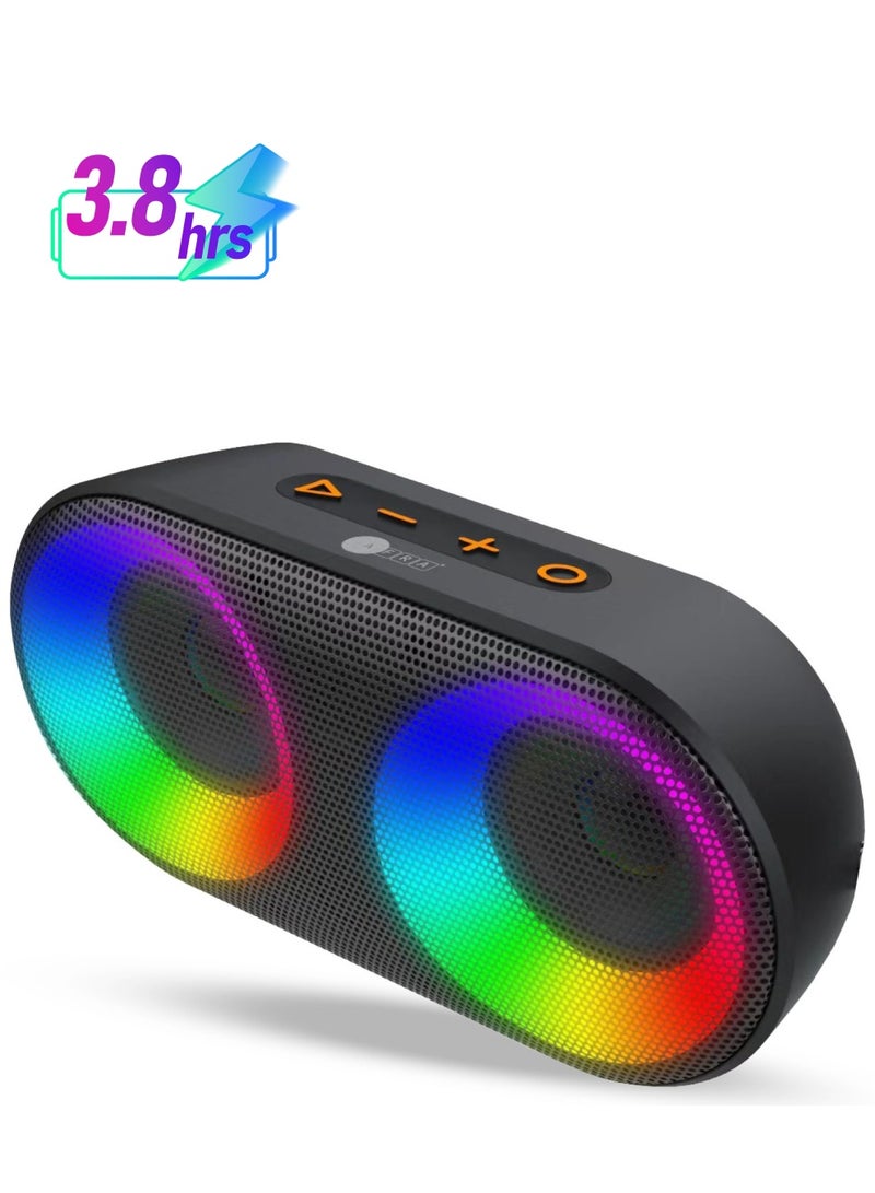 AFRA AFRA Bluetooth Speaker, 10 Watts, Black, Plastic Body, Ultra Bass, 3.8 Hour Playtime, LED RGB Lighting, AF-0010BSBK, IPX4 Water Resistance, 2 Years Warranty.  - Image 1