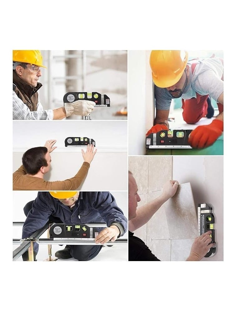 REBENUO Laser Level Tool, Multi-Purpose Laser Level Set, Standard Cross Laser Level, Laser Line Level Beam Tool with Tape Measure Ruler, Adjustable Metric Rulers  - Image 5