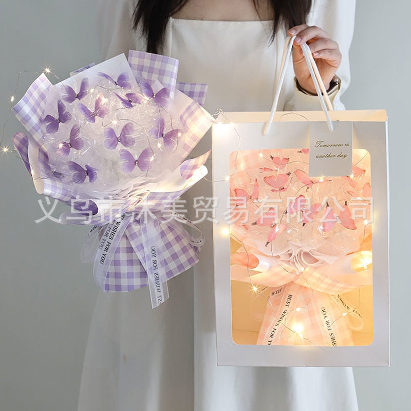 Valentine'S Day Gift Butterfly Bouquet Diy Handmade Material Bag Girlfriends Birthday Gift Girls High Sense - Image 4