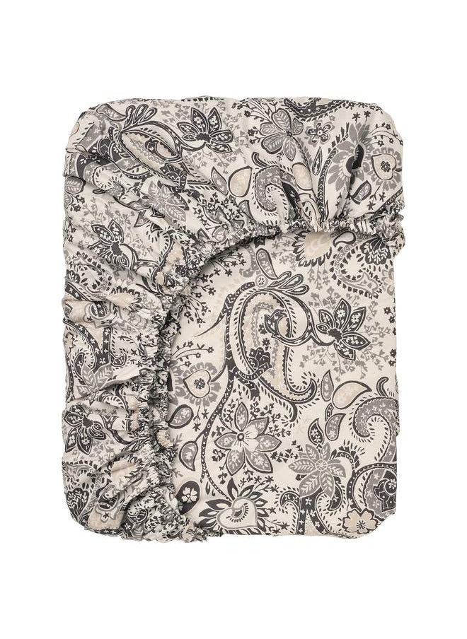 Generic Fitted sheet, grey/white, 90x200 cm  - Image 1