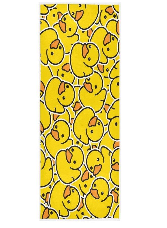Wamika Yellow Duck Hand Bath Towel Rubber Ducks Fingertip Towel Funny Animals Kids Bathroom Towel Set Highly Absorbent SPA Gym Guest towels 16x30 Inch - Image 1