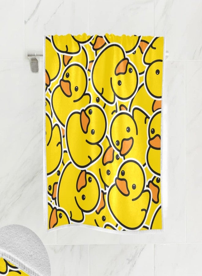 Wamika Yellow Duck Hand Bath Towel Rubber Ducks Fingertip Towel Funny Animals Kids Bathroom Towel Set Highly Absorbent SPA Gym Guest towels 16x30 Inch - Image 2
